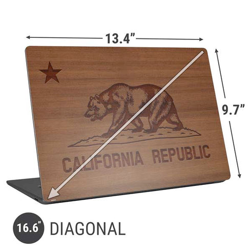 California Wood Flag Universal Laptop 16.6in (13.4 x 9.7in) Skin
